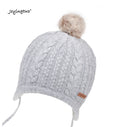 Joyingtwo Baby Boys Girls Fleece Lined Knit Kids Hat with Earflap Winter Hat Grey