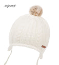 Joyingtwo Baby Boys Girls Fleece Lined Knit Kids Hat with Earflap Winter Hat White