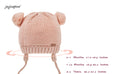 Joyingtwo Warm Knit Cotton  Baby Beanie Hat with Ear Flap Pom-Pom Pink