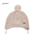 Joyingtwo Baby Boys Girls Fleece Lined Knit Kids Hat with Earflap Winter Hat Beige
