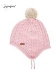 Joyingtwo Baby Boys Girls Fleece Lined Knit Kids Hat with Earflap Winter Hat Pink